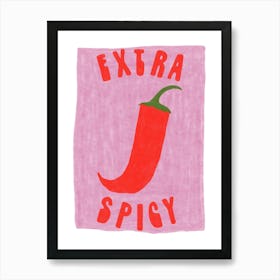 Extra Spicy Red Chilli Pepper Modern Painted Art Print