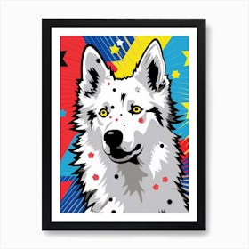 Pop Art Cartoon Samoyed 1 Art Print