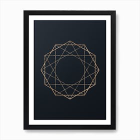 Abstract Geometric Gold Glyph on Dark Teal n.0254 Art Print