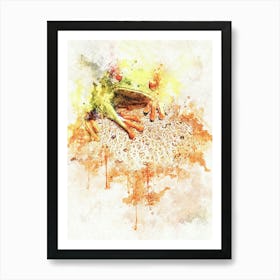 Frog Watercolor Painting Art Print