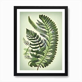 Wood Fern Vintage Botanical Poster Art Print