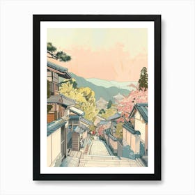 Nara Japan 6 Retro Illustration Art Print