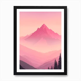 Misty Mountains Vertical Background In Pink Tone 91 Art Print