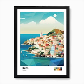 Ibiza, Spain, Geometric Illustration 3 Poster Art Print