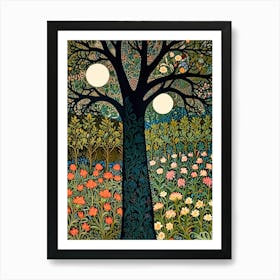 William Morris Moonlight In The Garden 7 Art Print