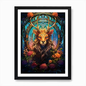 Deer In The Forest 4 Art Print