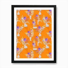 Orange Wildflowers Art Print