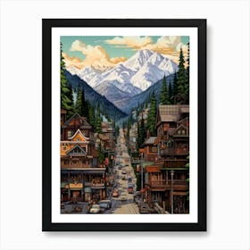 Leavenworth Washington Pointillism 7 Art Print