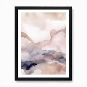 Watercolour Abstract Pink And Beige 4 Art Print