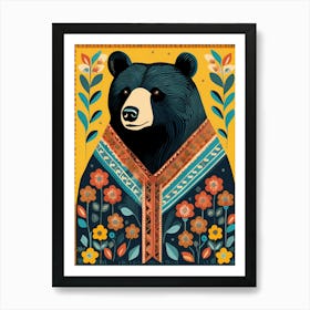 Bear Flat Art Folk Art, 1377 Art Print