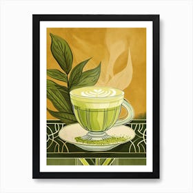 Art Deco Matcha Latte 1 Art Print