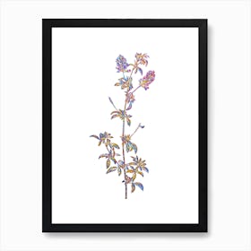 Stained Glass Spanish Clover Bloom Mosaic Botanical Illustration on White n.0280 Art Print