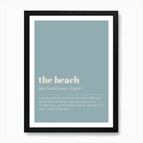 Beach Definition Blue Art Print