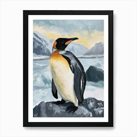 King Penguin Laurie Island Colour Block Painting 1 Art Print