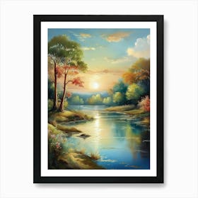 Sunset By The River 3 Art Print