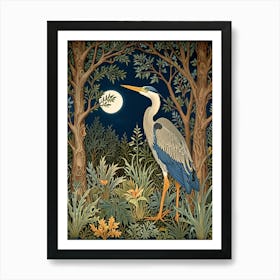 William Morris Heron In The Woods 4 Art Print