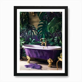 Purple Jungle Bathroom Art Print