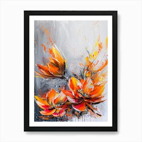 Orange Flowers 16 Art Print