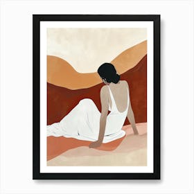 Woman In White, Boho Art Print
