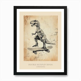 Ouranosaurus Vintage Dinosaur Poster 2 Art Print