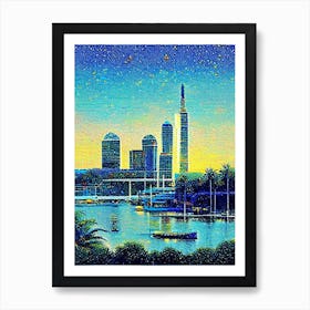 Jacksonville, City Us  Pointillism Art Print