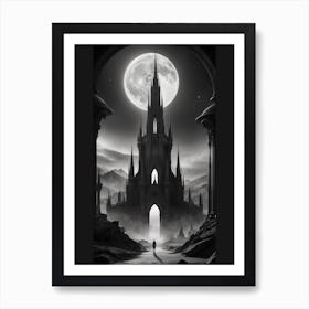 Castle In The Moonlight Art Print