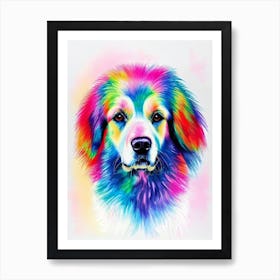 Kuvasz Rainbow Oil Painting Dog Art Print