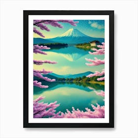 Mt Fuji Cherry Blossoms Mount Fuji Japan 1 Poster