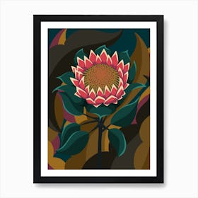 Abstract Protea Flower Art Print