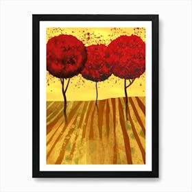 Red Trees Art Print