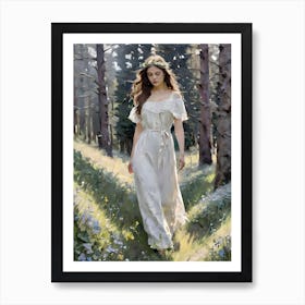 Princess Oil Painting | painting home decor| Woman with Brown Hair Painting | Vintage Wall Art | Woman portrait Art Print
