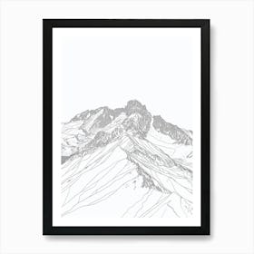 Pikes Peak Usa Line Drawing 7 Art Print