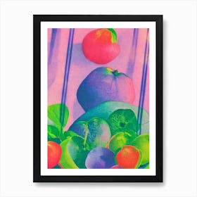 Ugli 1 Fruit Risograph Retro Poster Fruit Art Print
