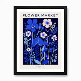 Blue Flower Market Poster Lobelia 1 Art Print