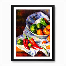 Thai Chili Pepper 2 Cezanne Style vegetable Art Print