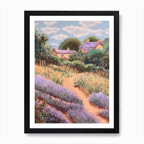 Lavender Fields Country Side Summer Landscape 8 Art Print