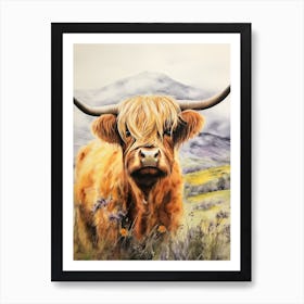 Warm Tones Highland Cow 3 Art Print