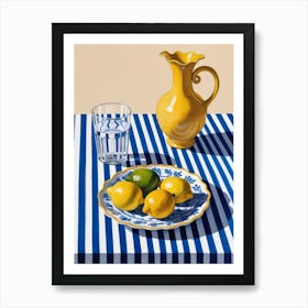 Lemons On A Plate Art Print