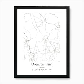 Drensteinfurt,Germany Minimalist Map Art Print