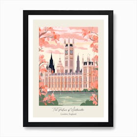 The Palace Of Westminster   London, England   Cute Botanical Illustration Travel 3 Poster Art Print