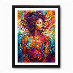 The Art Of Her - Woman With Colorful Hair Art Print