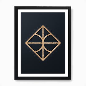 Abstract Geometric Gold Glyph on Dark Teal n.0177 Art Print