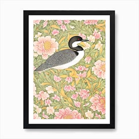 Loon William Morris Style Bird Art Print