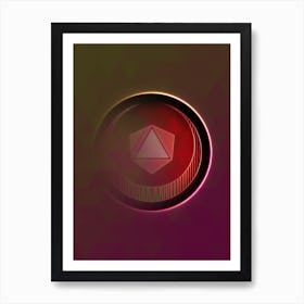 Geometric Neon Glyph on Jewel Tone Triangle Pattern 322 Art Print