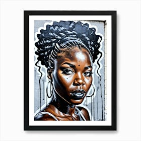 Graffiti Mural Of Beautiful Black Woman 373 Art Print