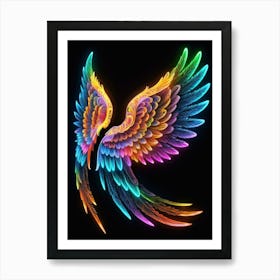 Neon Angel Wings 24 Art Print