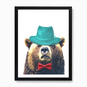 Cute Bear Watercolor Art Print