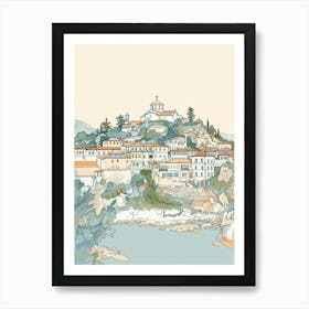 Mount Baker Usa Color Line Drawing (3) Art Print