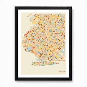 Brooklyn New York Street Map Art Print