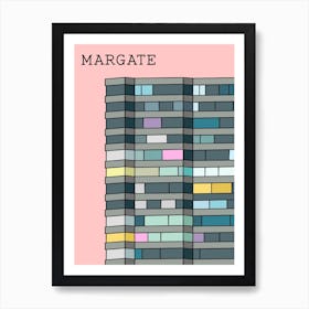 Margate Flats Block Geometric Pink Art Print